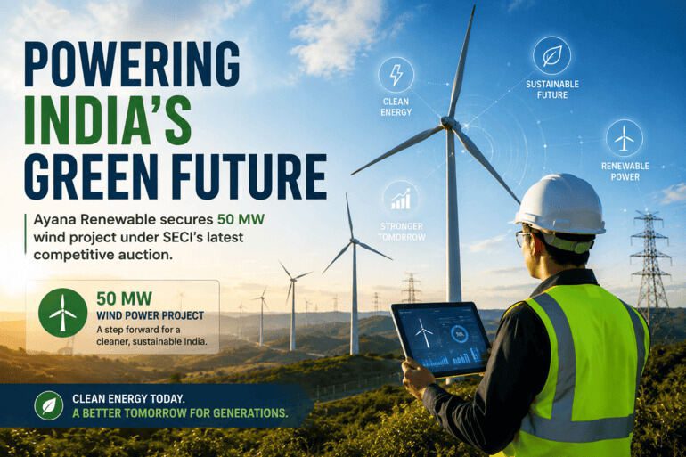 Ayana Renewable Emerges Successful Bidder for 50 MW Wind Project in SECI Tender Ayana Renewable Emerges Successful Bidder for 50 MW Wind Project in SECI Tender