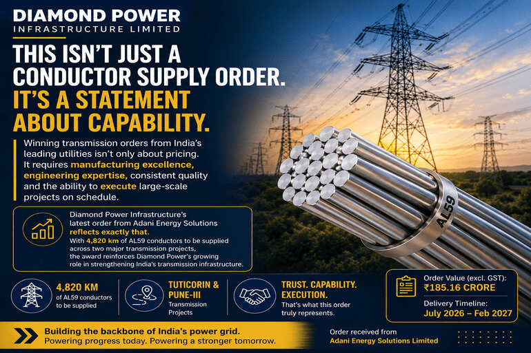 Diamond Power to Equip Adani’s Transmission Corridors with 4,820 Km of AL59 Conductors Diamond Power to Equip Adani's Transmission Corridors with 4,820 Km of AL59 Conductors