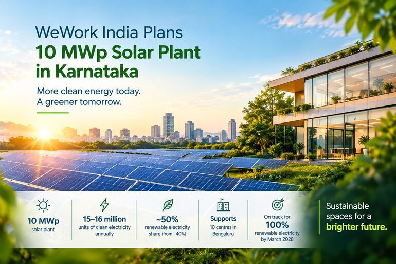 10 MW Solar Project to Power WeWork India’s Bengaluru Operations 10 MW Solar Project to Power WeWork India’s Bengaluru Operations