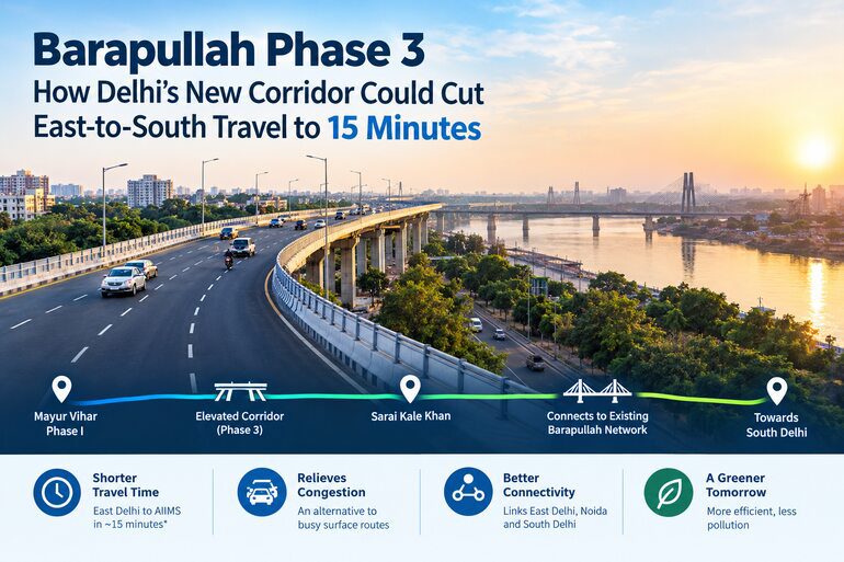 Barapullah Phase 3 Opens, Strengthening Delhi’s East-to-South Connectivity Barapullah Phase 3 Opens, Strengthening Delhi’s East-to-South Connectivity