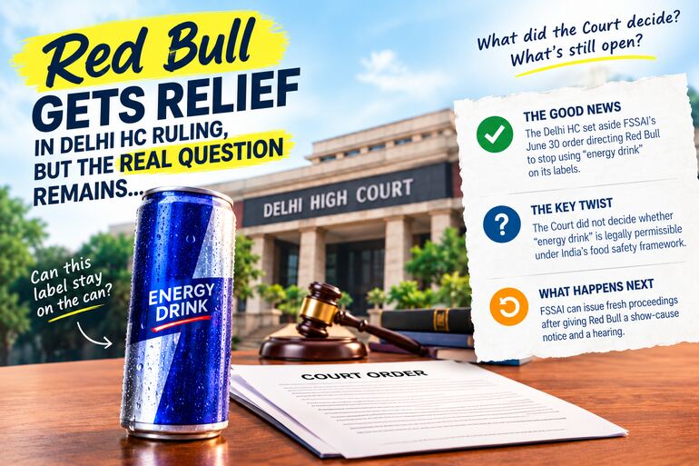 Red Bull vs FSSAI: Delhi HC Sets Aside Energy Drink Order, But Battle Isn’t Over Red Bull vs FSSAI: Delhi HC Sets Aside Energy Drink Order, But Battle Isn't Over
