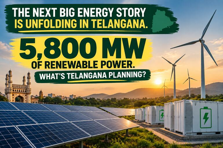 The 5,800 MW Question: How Telangana Plans to Procure More Green Power 5,800 MW, Three Tenders Telangana Goes Big on Green Power