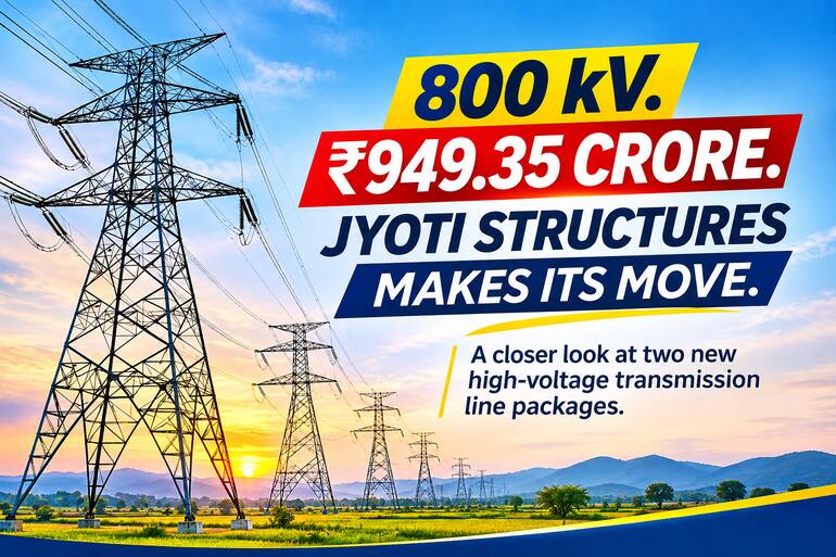 A ₹949.35 Crore Boost! Jyoti Structures Secures Two Power Grid Orders Jyoti Structures Lands ₹949 Crore Transmission Orders