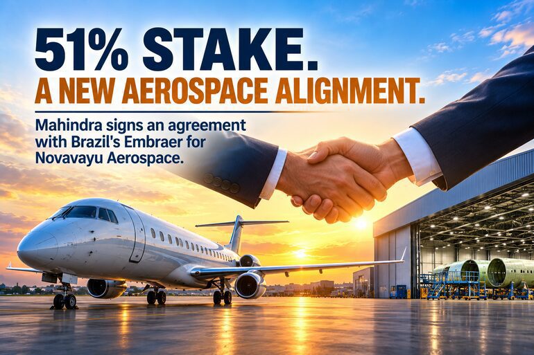 Mahindra Defence Subsidiary to Transfer 51% Novavayu Stake to Embraer Mahindra Defence Subsidiary to Transfer 51% Novavayu Stake to Embraer