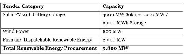 Tender Category & Capacity