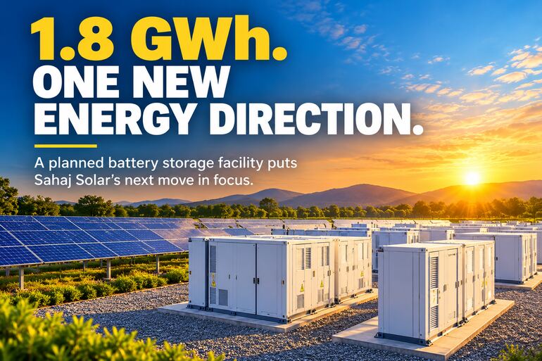 The Next Energy Opportunity? Sahaj Solar Plans a 1.8 GWh Storage Facility The Next Energy Opportunity: Sahaj Solar Plans a 1.8 GWh Storage Facility